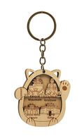 Wood carving keychain-Luoyang-basswood-5.7 * 0.65cm-1 piece