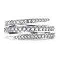 Women's Creative Micro Pave Snake Ring, Three-Line Twisted Row Diamond Simple Versatile Band