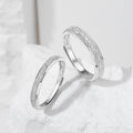 S925 Sterling Silver With You Plain Band Couple Rings, Niche Design Pair Rings, Minimalist Light Luxury & Versatile, Ideal For Gift