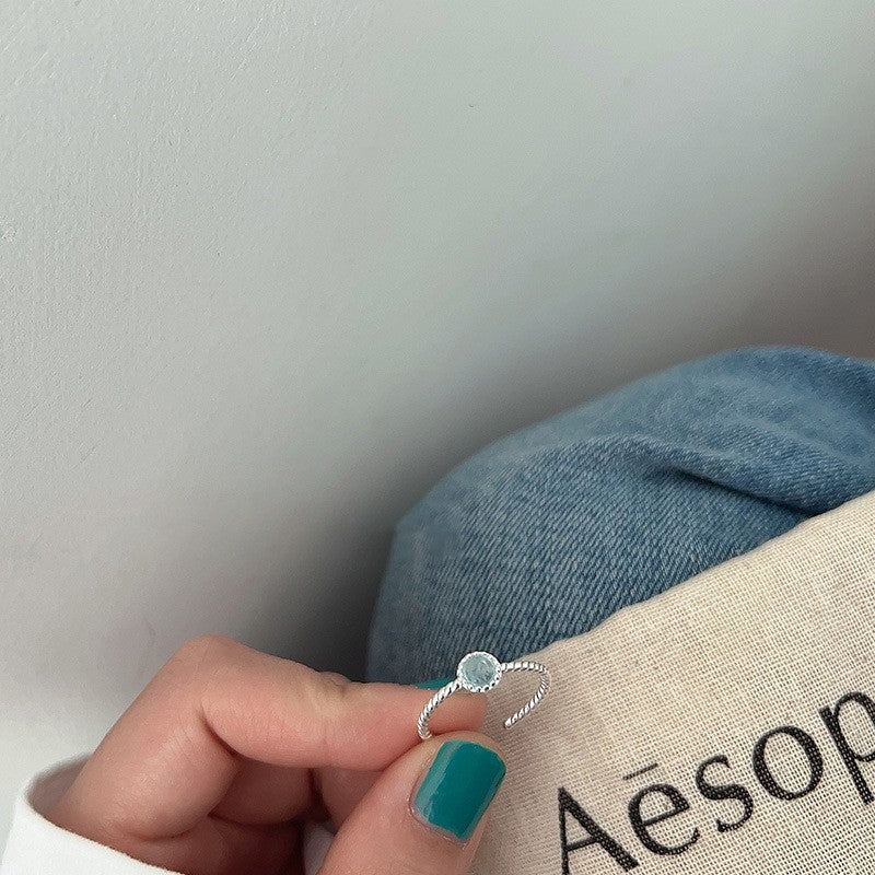 Minimalistische unregelmäßige 925er Silberringe für Damen, INS Fashion Einfacher schlichter Bandring, Anlaufschutz Alltagsschmuck