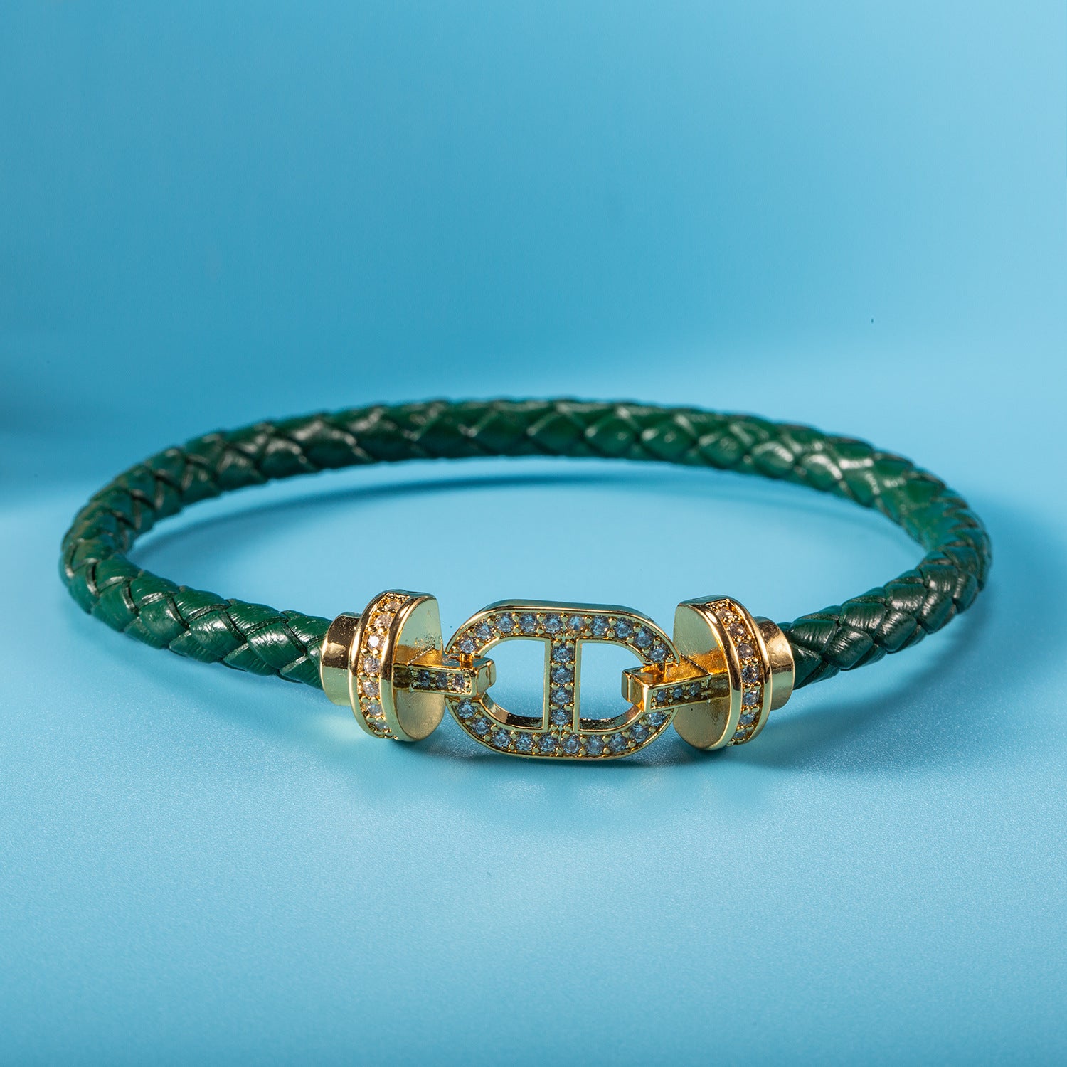Acht-Zeichen-Verschluss geflochtenes Lederarmband