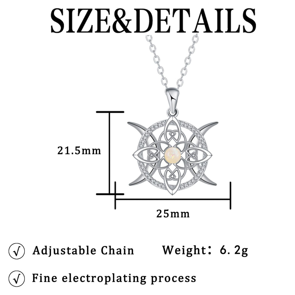 Opalbesetzte Diamant-Keltenknoten-Halskette