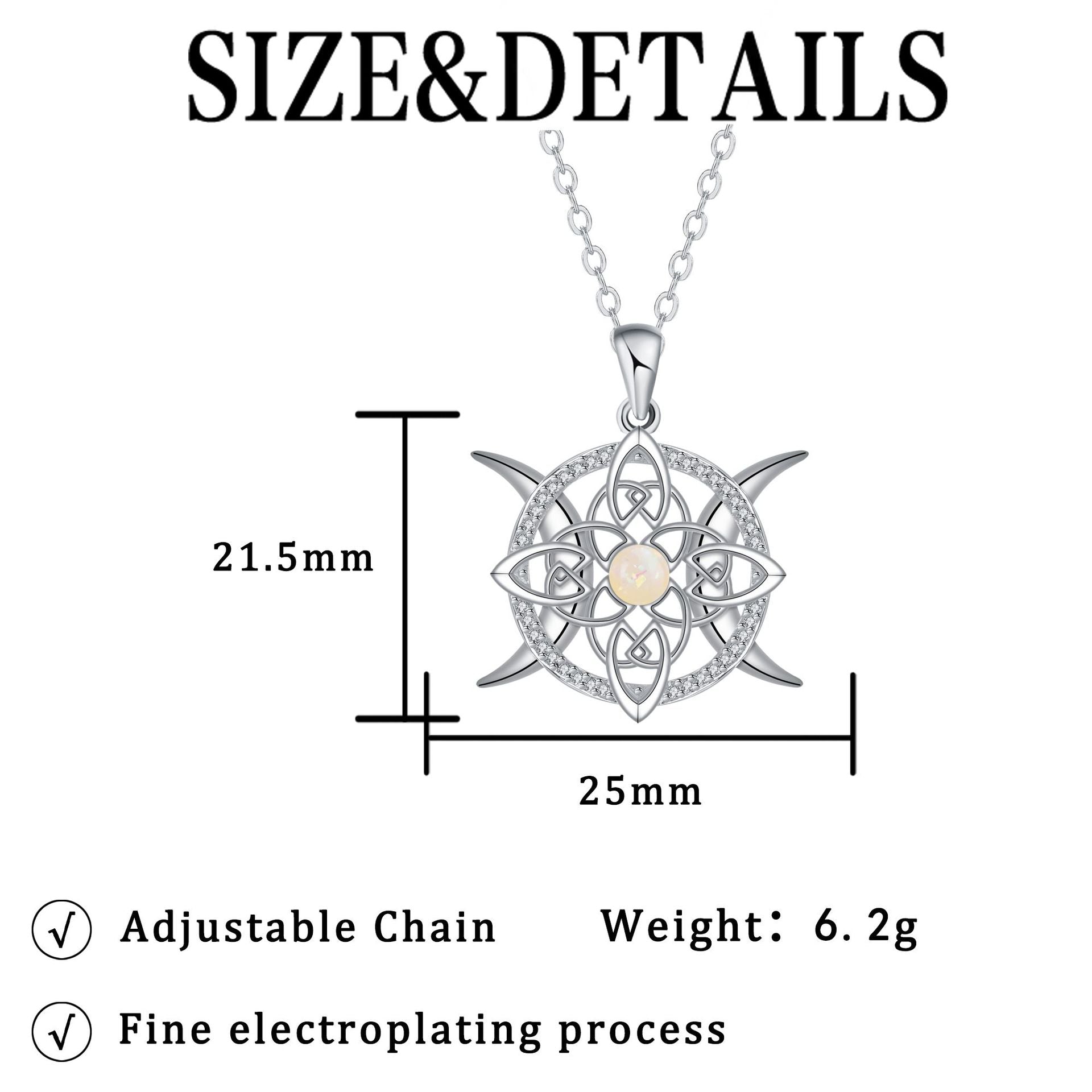 Opalbesetzte Diamant-Keltenknoten-Halskette