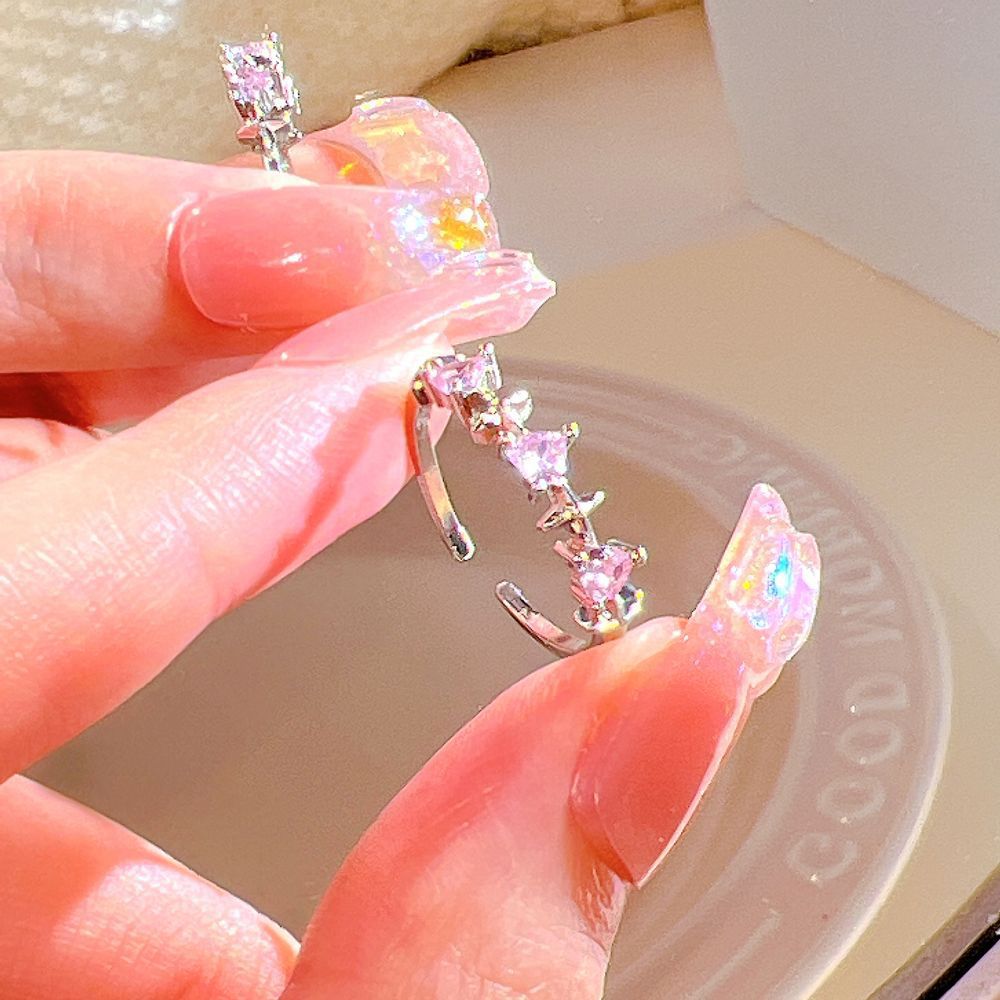 Einzigartiger Herz Dorn Katzenaugen Zirkon Ring für Damen, Süßer Kühler Fashion Vielseitiger Band