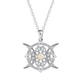 Opalbesetzte Diamant-Keltenknoten-Halskette