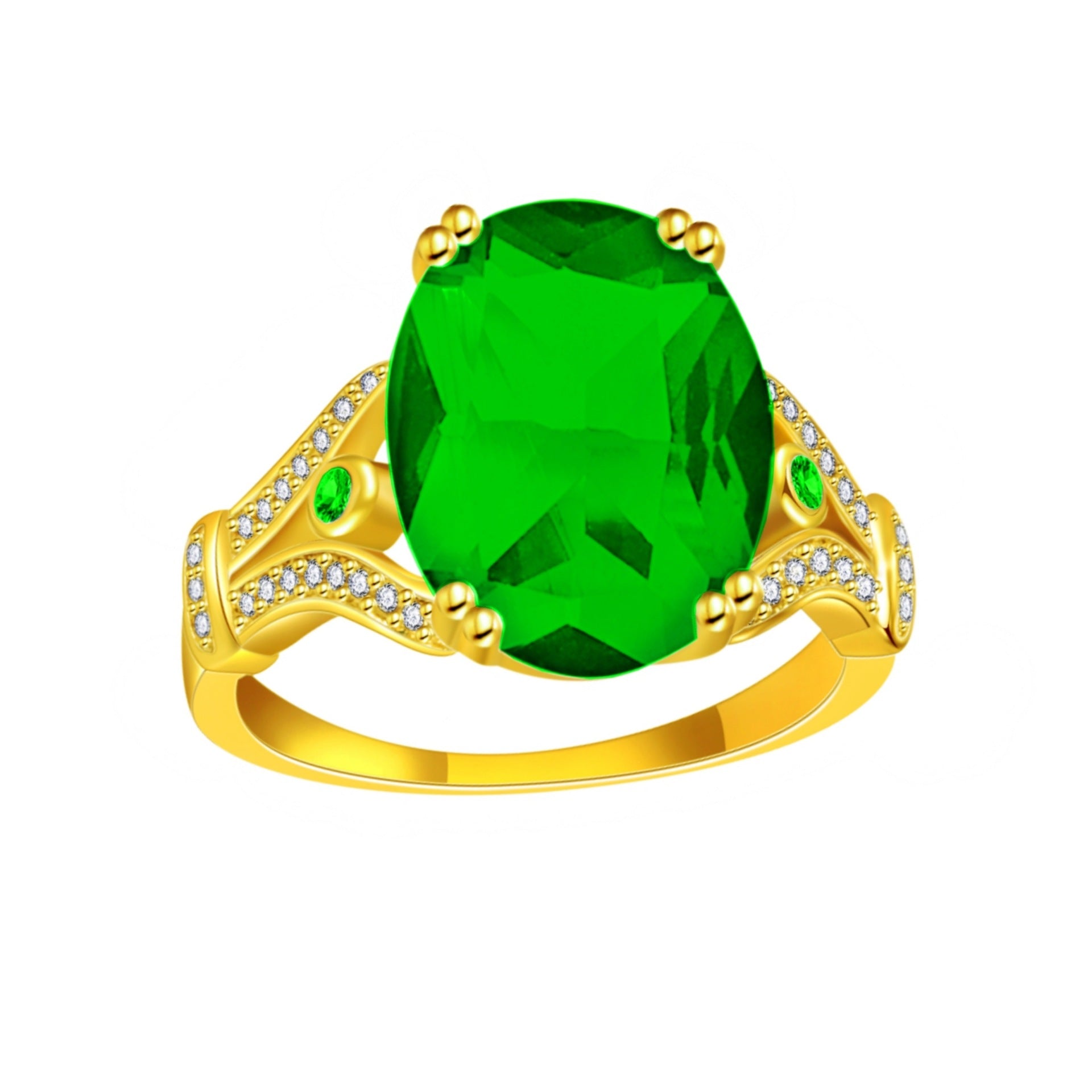 Gänseei Diamant Kreativer großer loser Stein 18 Karat vergoldeter Ring