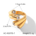 Colorfast Titanium Steel Stainless Steel Zircon Ring