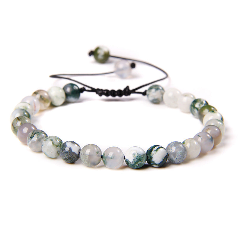 6mm Natursteinperlen Damenarmband Yoga Energie Sport
