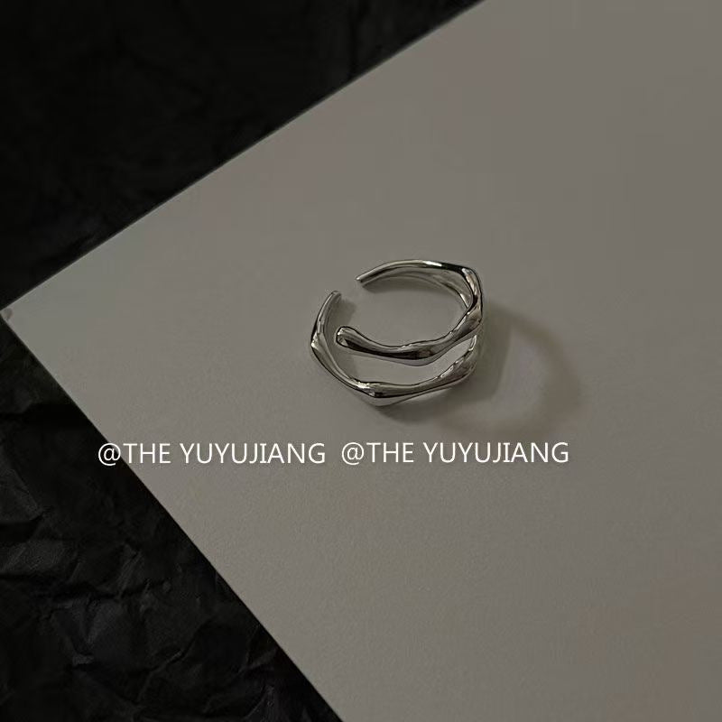 Vintage Malteserkreuz Bikerring, zweifarbiger Gothic verstellbarer Statement-Ring, Punk Rock Heavy Ring für Herren