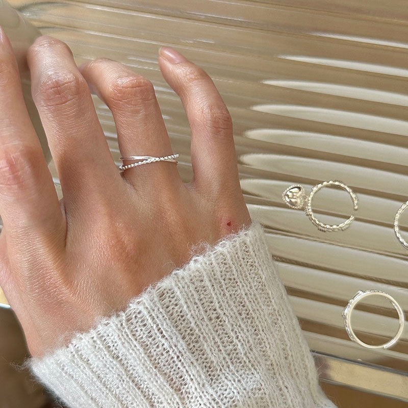 925 Sterling Silber Unregelmäßige Stapelbare Ringe für Frauen, Minimalistischer INS-Stil, Anlaufbeständig & Vielseitige Bandringe