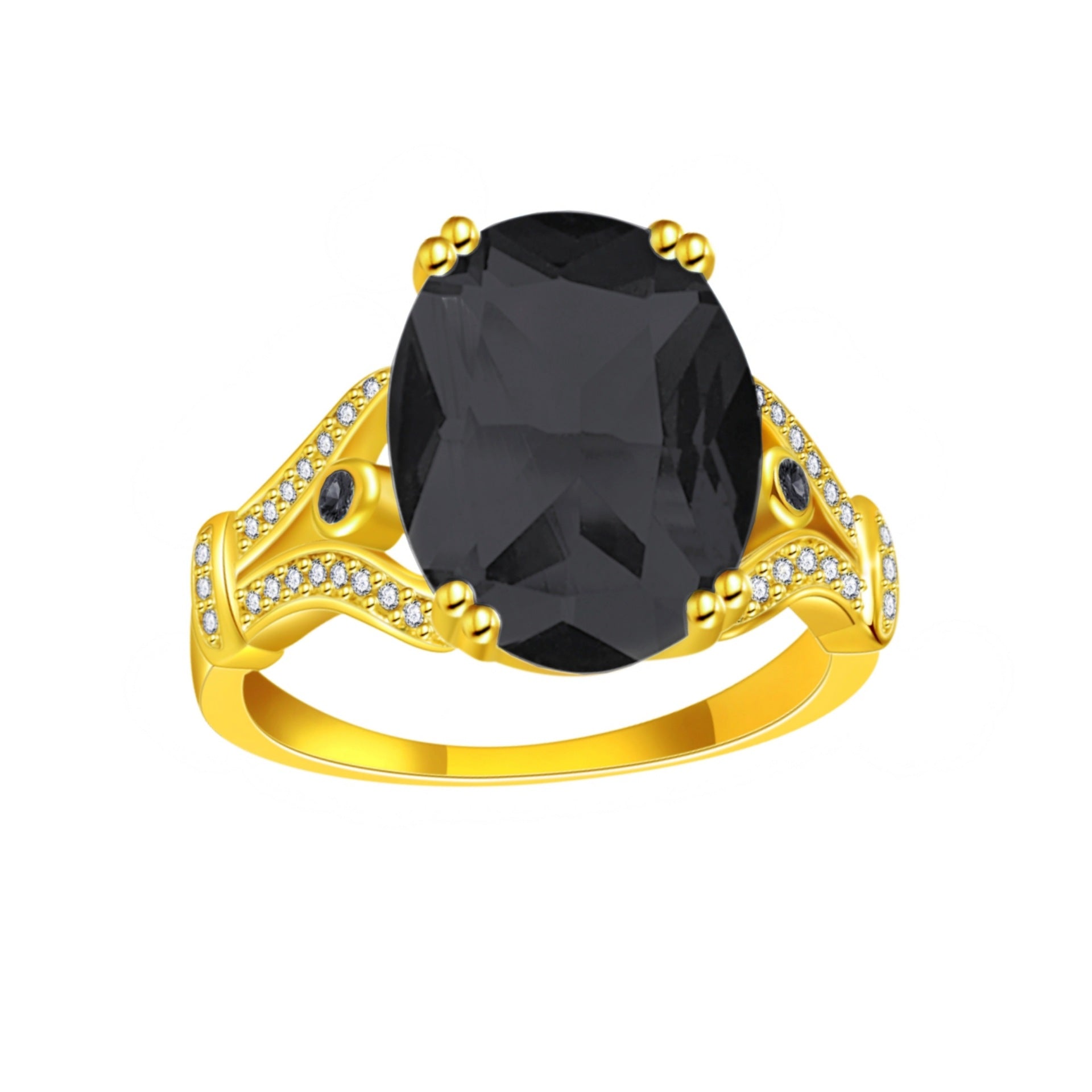 Gänseei Diamant Kreativer großer loser Stein 18 Karat vergoldeter Ring