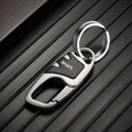 Double-ring keychain-black-carbon steel-9 * 3cm-1 piece