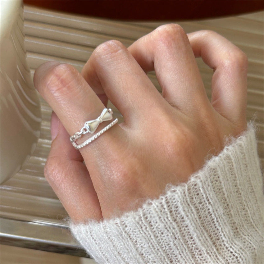 Vintage S925 Silberringe Damen, minimalistische luxuriöse stilvolle Fingerringe