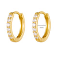 S925 Sterling Silver Ear Clips Inlaid With Zirconia Basic Round Earrings