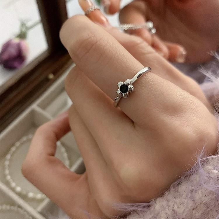 INS-Stil unregelmäßige stapelbare Ringe aus 925er Sterlingsilber für Damen, schlichte, farbechte, vielseitige Fingerringe