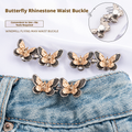 Butterfly Rhinestone Waist Buckle-Black Gold-Alloy-1 pair