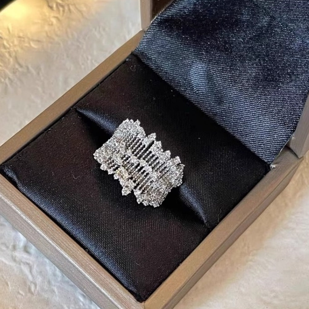 S925 Sterling Silber Damenringe, minimalistisch luxuriöser Vintage-Stil, anlaufbeständige Fingerringe mit einzigartigem Design