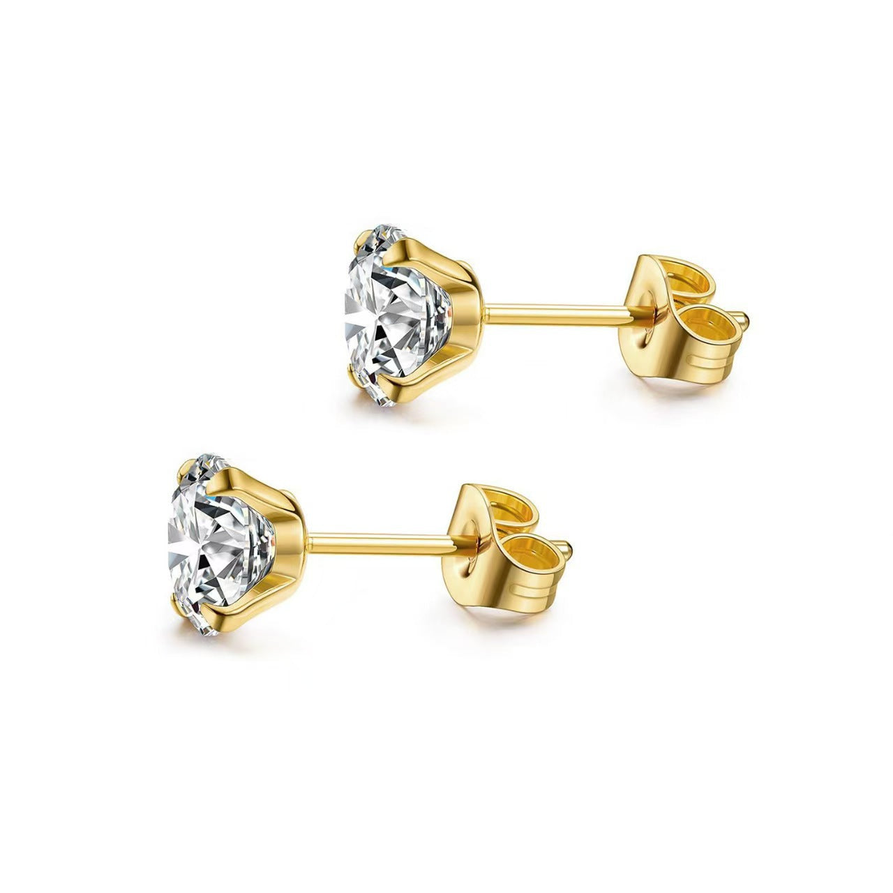 Edelstahl-Piercing Titan-Ohrstecker mit Zirkon-Einlagen