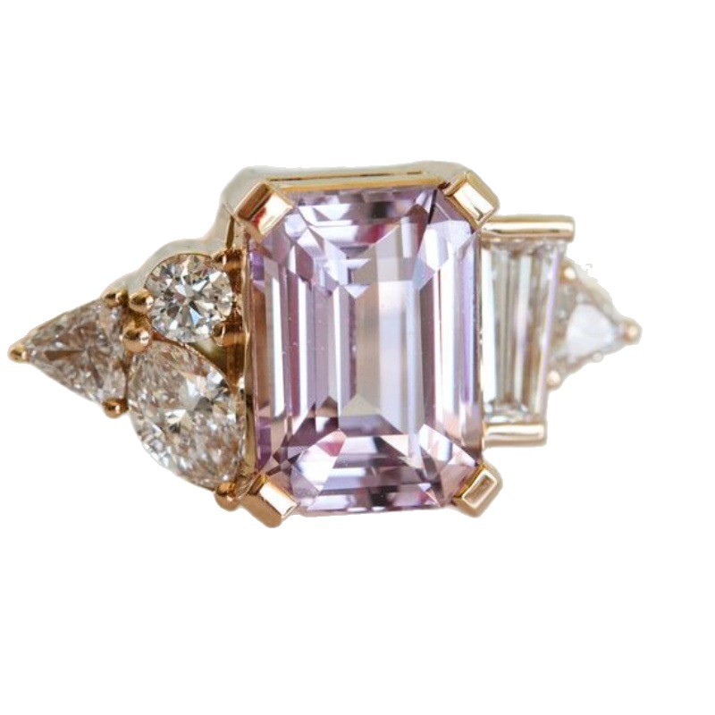 Neuer Diamant-Bicolor-Ring im Prinzessschliff mit quadratischer Fassung