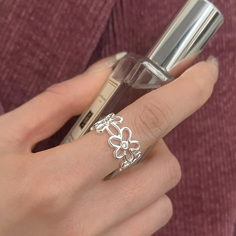 INS Style unregelmäßige 925er Silber Stapelringe, nicht verblassend, minimalistischer schlichter Bandring für Damen, niedliches vielseitiges Fingerschmuck Geschenk