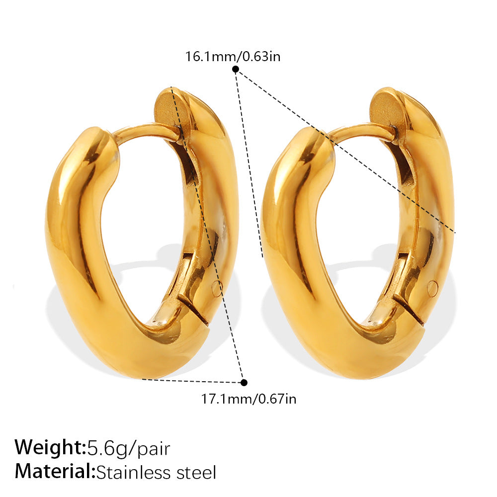 Modischer Urlaubsstil, geometrische U-Form- und Dreiecks-Ohrringe, goldfarbenes, lichtbeständiges Sonnendesign, Alltagsohrringe für Damen