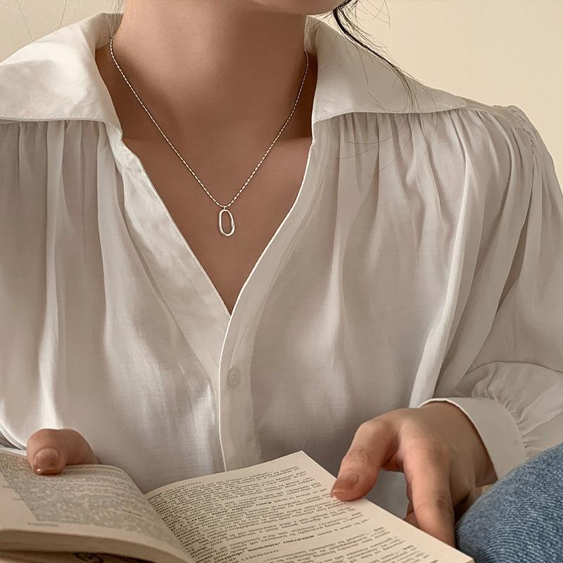 New Oval Figaro Chain S999 Sterling Silver Necklace For Women, Light Luxury High-End INS Trending Jewelry