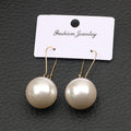Large Pearl Silver Pearl Ear Clips For Women