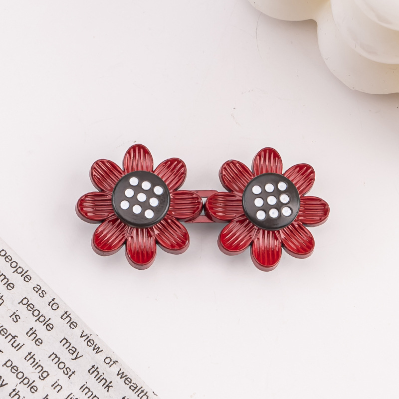 Sunflower waist buckle-purple-alloy-1 pair