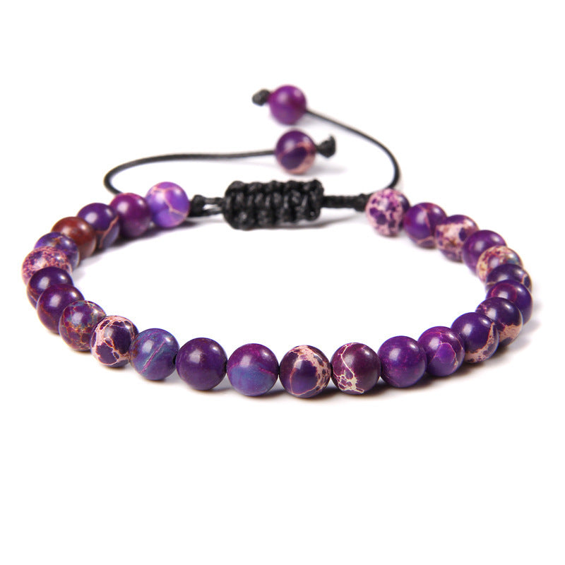 6mm Natursteinperlen Damenarmband Yoga Energie Sport