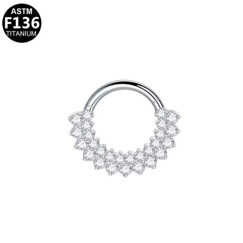G23 Titanium Alloy Zircon Nose Stud