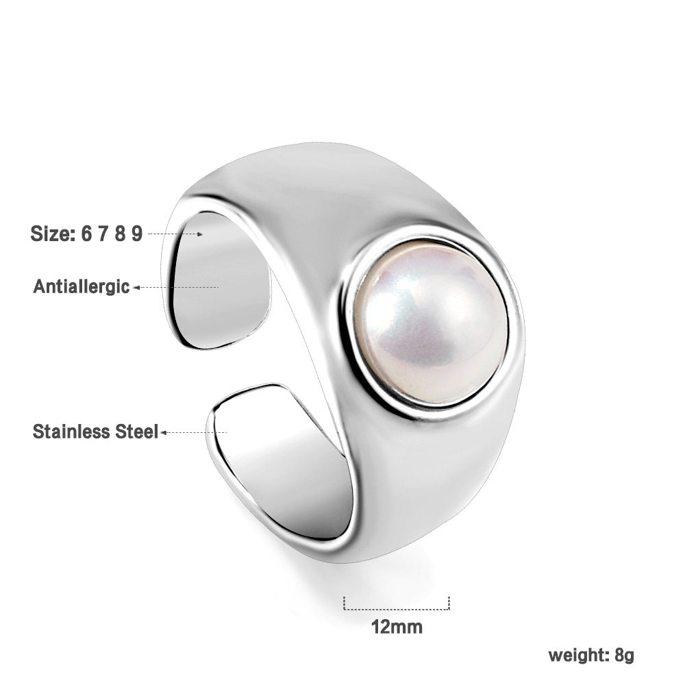 Gold-plated Stainless Steel White Shell Jewelry