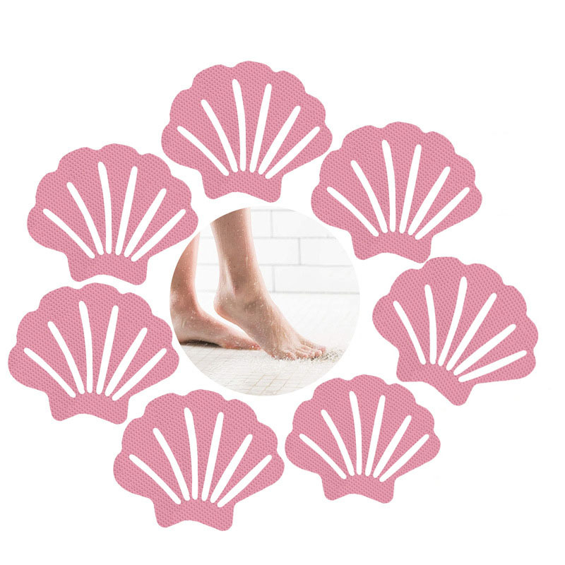 Shell anti-slip sticker-white-9.3 * 7.6cm-with black scraper-PEVA-12 pieces