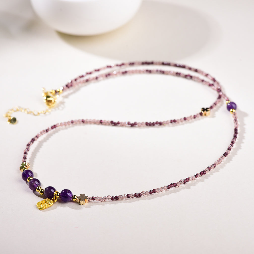 Niche High-end Jiuzi Li Fire Bead Clavicle Necklace