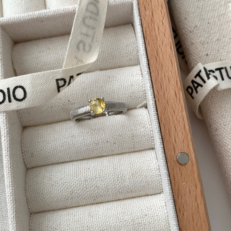 Farbiger Diamant-Inlay Ring für Frauen, verstellbar, minimalistischer cooler Stil, modische Paarringe