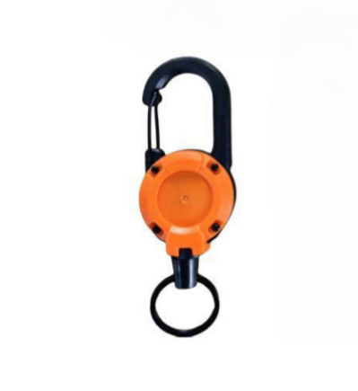 Key chain-retractable-orange-plastic + steel wire-1 piece