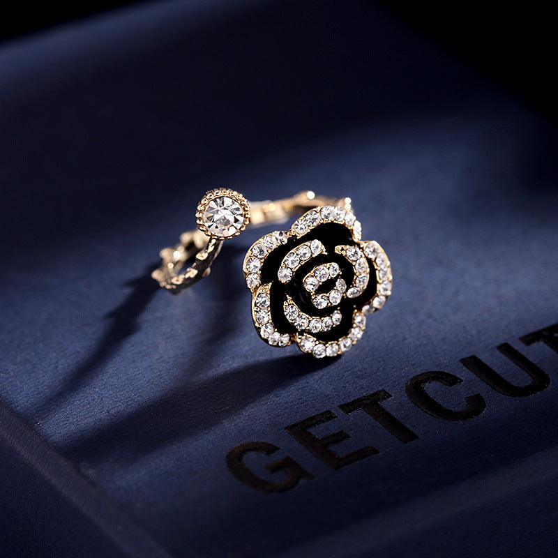 Retro-style Chic Jewelry Rhinestone-encrusted Ring