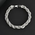 European And American Hip-Hop Mens Necklace 10mm Alloy Braided Chain With Diamonds