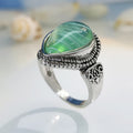Retro Minimalist Gemstone-Inlaid Womens Ring