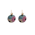 Real Gold-Plated Round Geometric Statement Earrings With Butterflies And Flowers