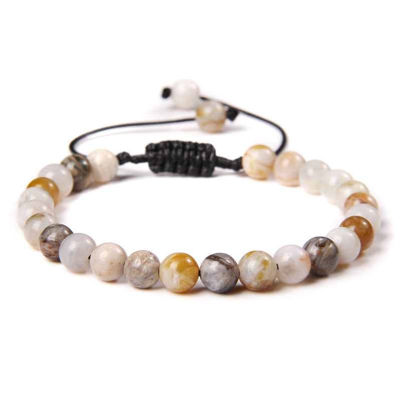 6mm Natursteinperlen Damenarmband Yoga Energie Sport