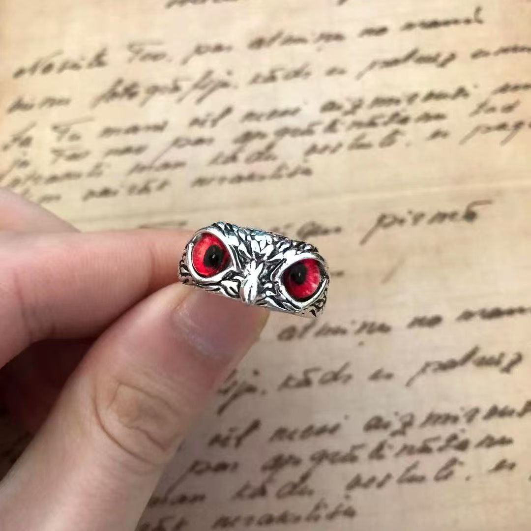 Vintage Eulenring für Damen und Herren, kreative Persönlichkeit, verstellbarer offener Ring