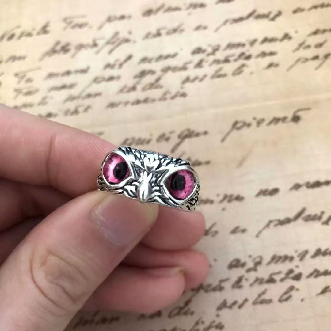 Vintage Eulenring für Damen und Herren, kreative Persönlichkeit, verstellbarer offener Ring
