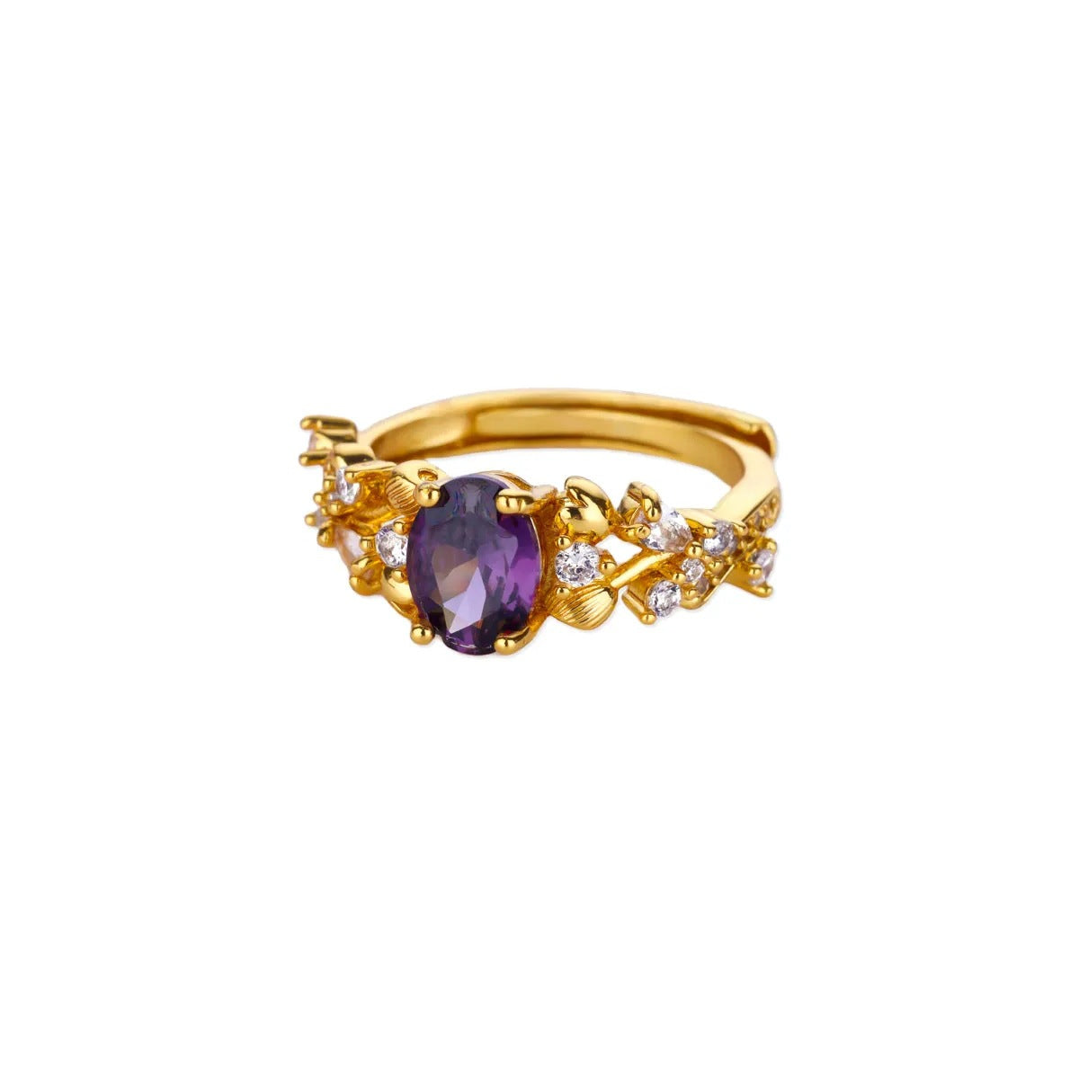 18 Karat vergoldeter Ring, ausgefallen und einzigartig, mit Diamantbesatz