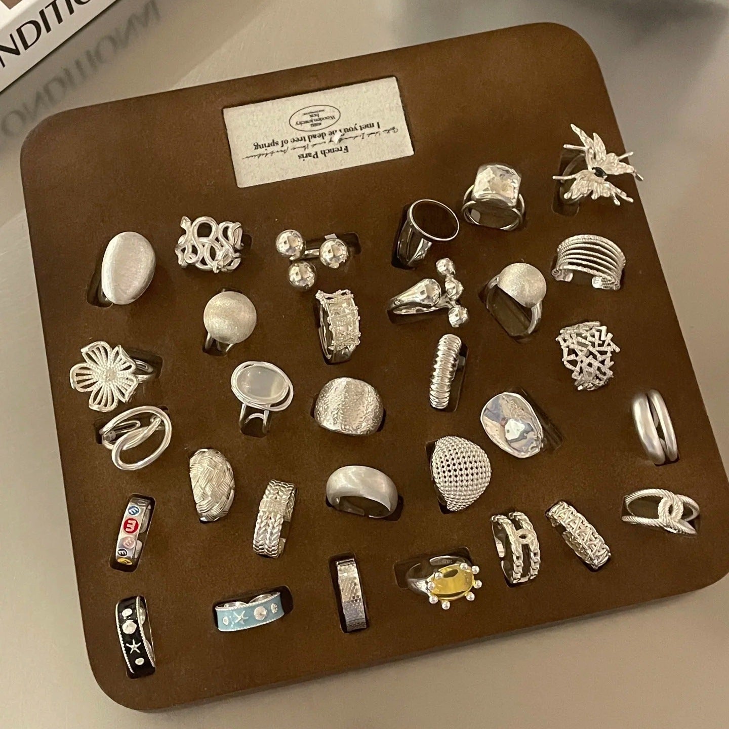 Vintage S925 Silberringe für Damen, minimalistisches High-End-Design, nicht verblassender leichter Luxus-Fingerschmuck