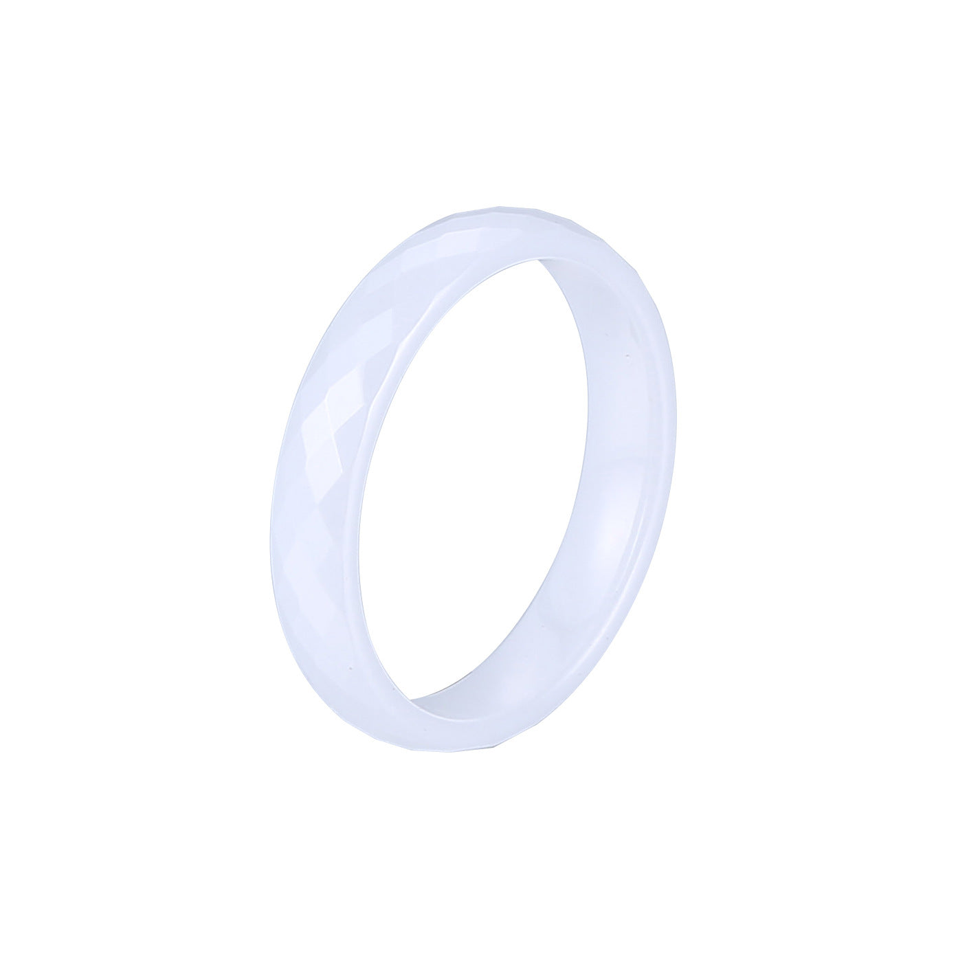Facettierter Keramikring mit Rhombus für Herren