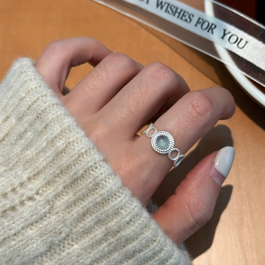 S925 Silber Damenringe, Einzigartiges Design, nicht verblassender, minimalistischer Schmuck