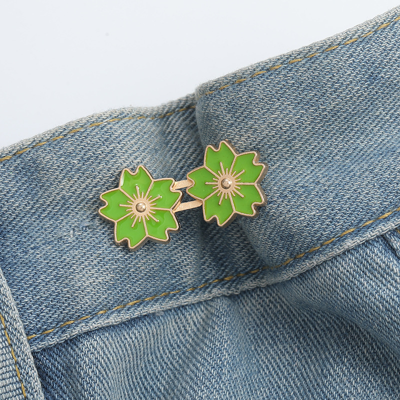 Cherry Blossom waist buckle-Orange-Alloy-1 pair