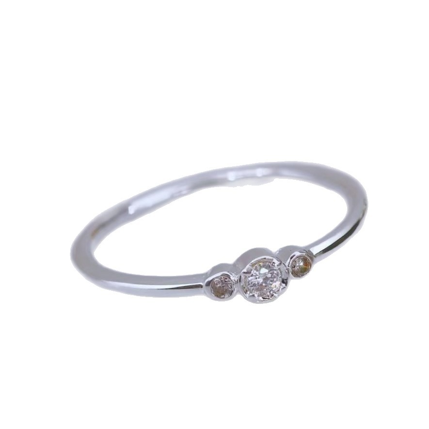 Japanese-style Ultra-fine Non-fading Zircon Ring For Women
