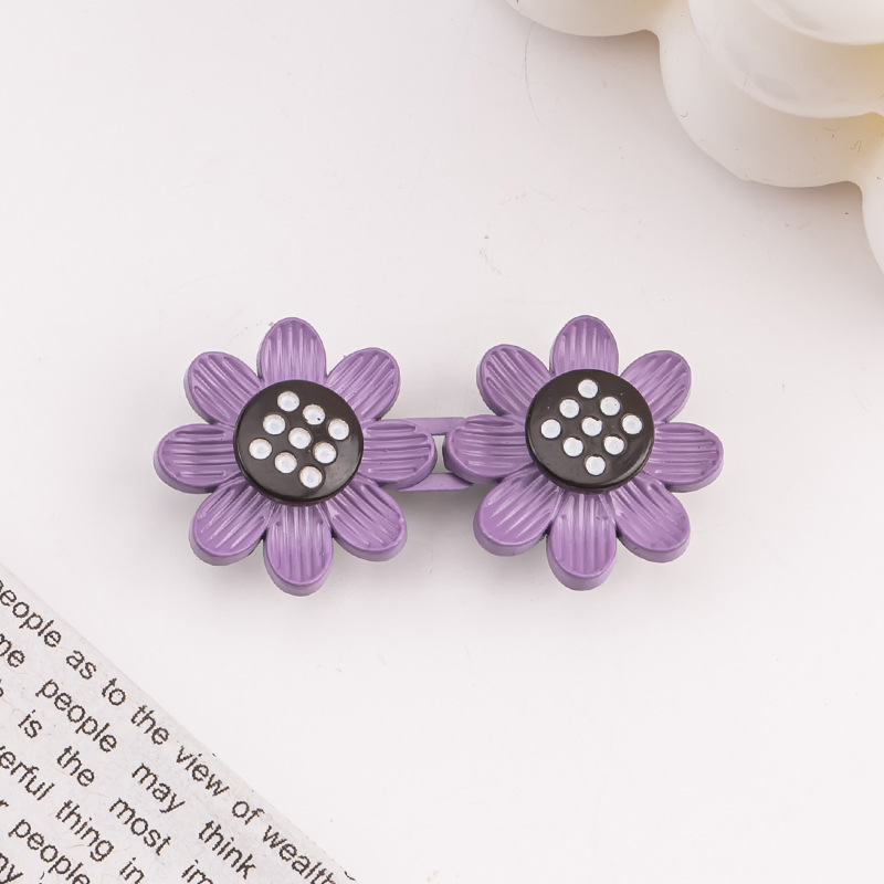 Sunflower waist buckle-purple-alloy-1 pair