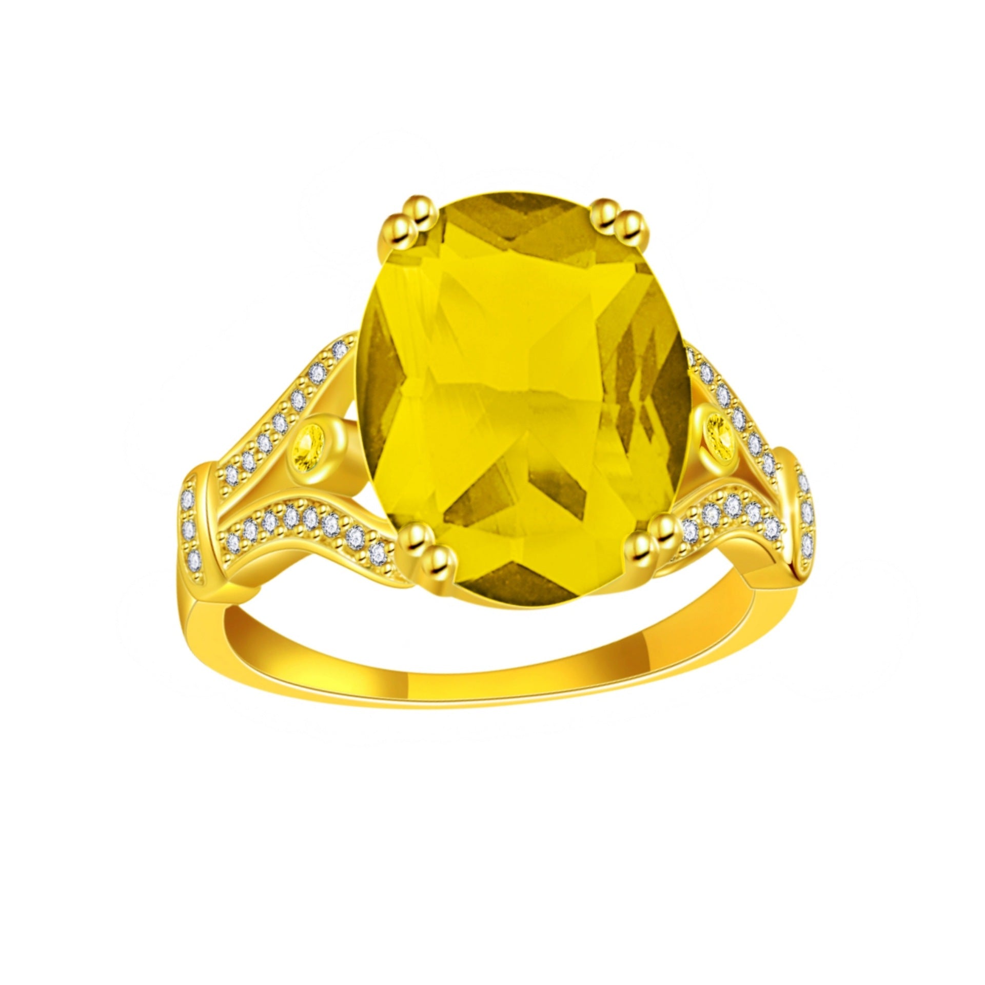 Gänseei Diamant Kreativer großer loser Stein 18 Karat vergoldeter Ring